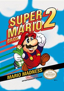 Quadro Capa do Super Mario Bros 2 - NES Americano
