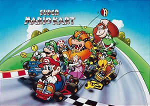 Quadro Super Mario Kart Pôster - Super Nintendo