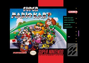 Quadro Capa do Super Mario Kart - Super Nintendo Playtronic