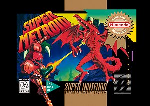 Quadro Capa do Super Metroid Players Choice - Super Nintendo Americano