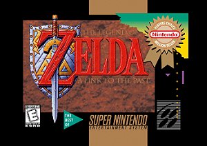 Quadro Capa do The Legend of Zelda A Link To The Past Players Choice - Super Nintendo