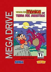 Quadro Capa do Turma da Mônica Terra dos Monstros (capa vermelha) - Sega Mega Drive TecToy