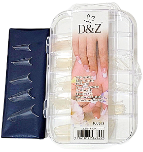Tip EDGE D&Z Kit com 100 unidades de Unha Transparente Postiça