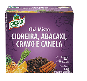 CHÁ MISTO - CIDREIRA ABACAXI CRAVO E CANELA (10 SACHÊS)