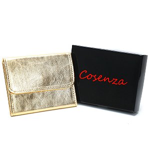 Carteira Feminina Couro Legitimo Pequena - Dourado