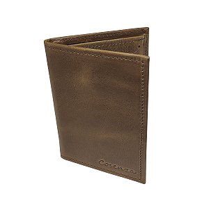 Carteira Masculina Porta Cartão Documento Couro Legitimo - Caramelo