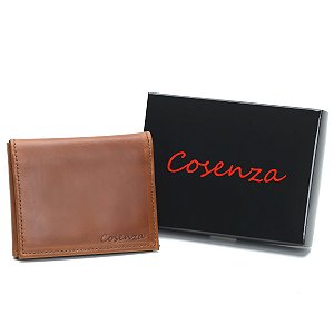 Carteira Masculina Pequena Couro Legítimo - Caramelo