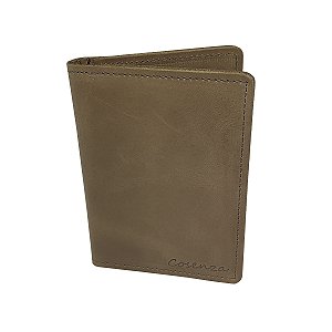 Carteira Masculina Porta Cartão Documento Cnh Rg Couro Legitimo - Bege