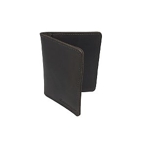 Carteira Masculina Porta Cartão Pequena Documento Couro Legitimo - Café Fóssil