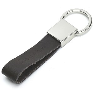 Chaveiro Masculino Com Argola Rebatível E Tira Em couro - Café