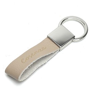 Chaveiro Masculino Com Argola Rebatível E Tira Em couro - Nude