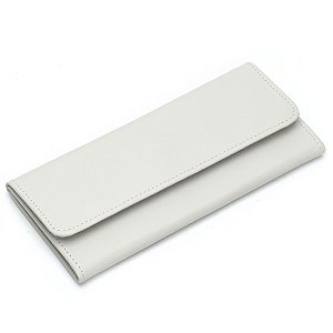 Carteira Feminina Couro Legitimo Para 12 Porta Cartão - Off White