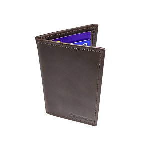Carteira Masculina Porta Cartão Proteção Rfid Couro Legitimo - Café Fóssil