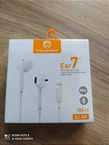 Fone De Ouvido C/ Fio Para Iphone H'Maston Ear7 EJ-56 (Bluetooth on)