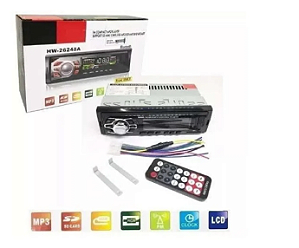 Som Automotivo Mp3 Com Usb Radio Carro Visor Hw-26249A - Bluetooth