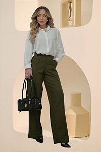 Calça Pantalona com Elástico nas Costas – Cós Disfarce
