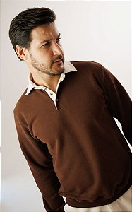 Blusão Moletom Gola Polo