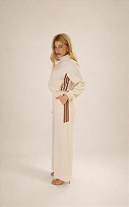Calça Crepe Com Listras