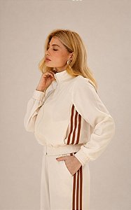 Jaqueta Feminina Crepe Com Listras