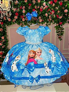 Vestido Temático Ana e Elsa Frozen