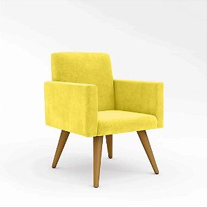 Poltrona Nina Suede Amarelo