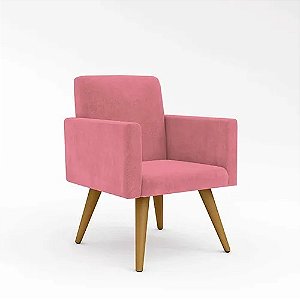 Poltrona Nina Suede Rosa