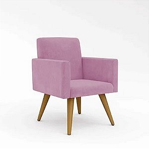 Poltrona Nina Suede Rosa Bebe