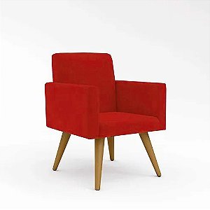Poltrona Nina Suede Vermelho