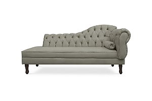 Divã Namoradeira Juliana 160 CM Suede Bege Lado Esquerdo