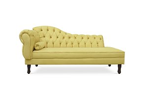 Divã Namoradeira Juliana 160 CM Suede Amarelo Lado Direito