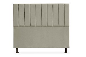 Cabeceira Solteiro 90 CM Suede Bege Cancum