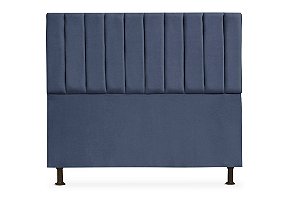 Cabeceira Solteiro 100 CM Suede Azul Marinho Cancum