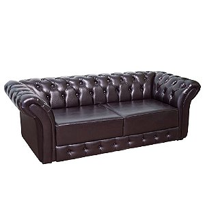 Namoradeira Chesterfield 186cm Marrom com Capitonê