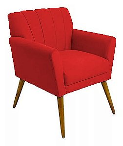 Poltrona Decorativa Cecília - Vermelho - Renascer Decor