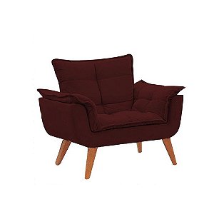 Poltrona Decorativa Opala Suede Marsala
