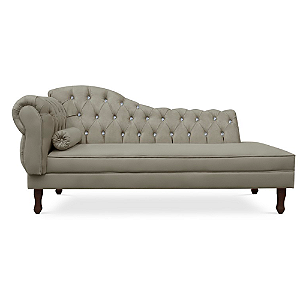 Recamier Divã Juliana 160cm com Strass - Direita Suede