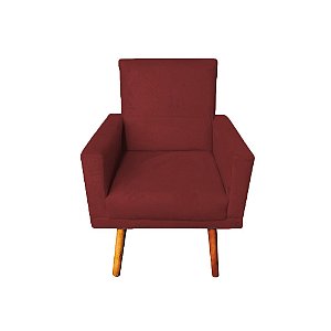 Poltrona Decorativa Nina com Rodapé Suede Marsala