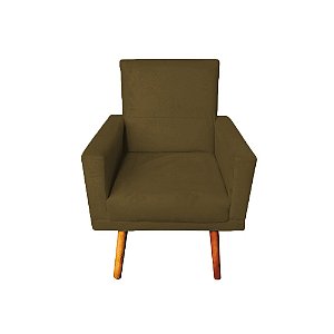 Poltrona Decorativa Nina com Rodapé Suede Marrom