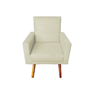 Poltrona Decorativa Nina com Rodapé Suede Bege