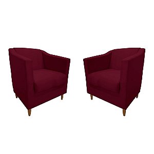 Kit 2 Poltronas Titânio Suede Marsala