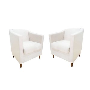 Kit 2 Poltronas Titânio Suede Branco