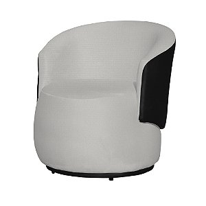 Poltrona Beatriz Orgânica 73cm Compose Corino Marrom/ Suede