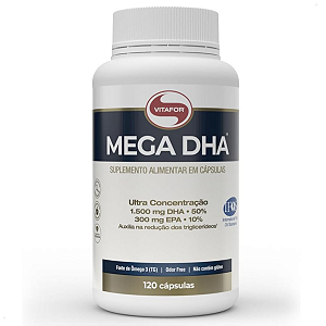 MEGA DHA VITAFOR OMEGA 3 500mg DHA 300mg EPA 120 cápsulas