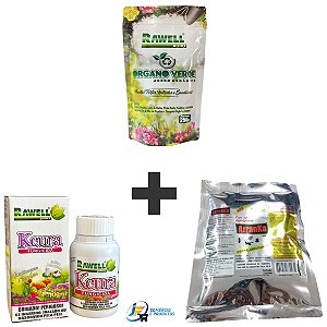 Kit 1un Fungicida Kcura 100ml + 1un Arranka PM 30g + 1un Adubo Organo Verde 250g