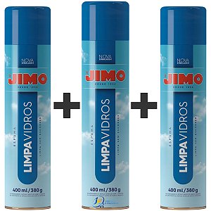 KIT 3 Limpa-Vidros Aerossol 400ml/380g - JIMO