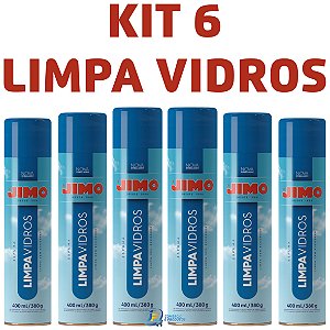 KIT 6un Limpa-Vidros Aerossol 400ml/380g - JIMO