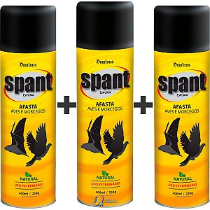 KIT 3un Spant Espuma Afasta Aves e Morcegos 400mL/250g - Dominus