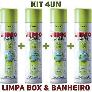 KIT 4 Limpa Box e Banheiro Aerossol 400ml/390g - JIMO