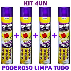 KIT 4 Poderoso Limpa Tudo Espuma Aerossol 300ml/200g - Kelldrin