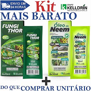 KIT 1 Fungithor 8x10ml + 1 Óleo de Neem 8x10ml - Kelldrin
